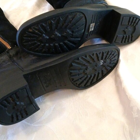 COACH Knee High Boots Black Bailey Safari Leather 7.5 - Picture 7 of 16